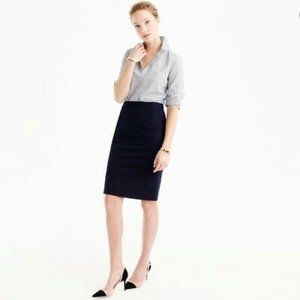 J. Crew Stretch Double Surge Pencil Skirt Black 0